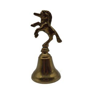 Unicorn Horse Brass Metal Bell Vintage Home Decor